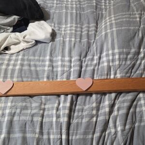 Pink Heart Wooden Wall Decor Strip - Unbranded